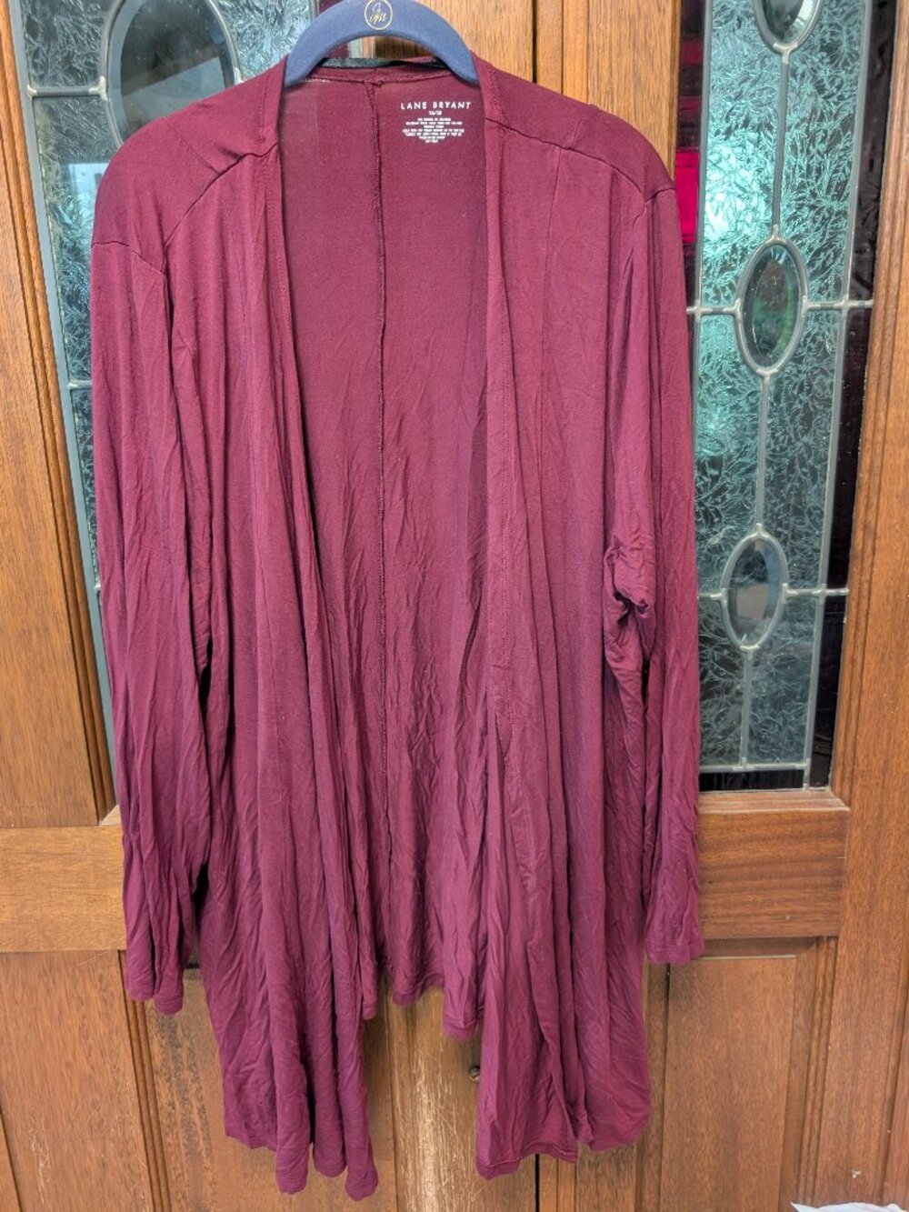 Womens open-front waterfall cardigan, size 26-28